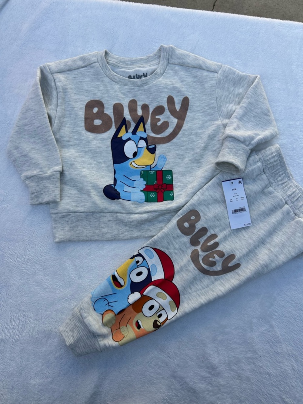 Bluey Grey Fleece fleece Set 18 mos